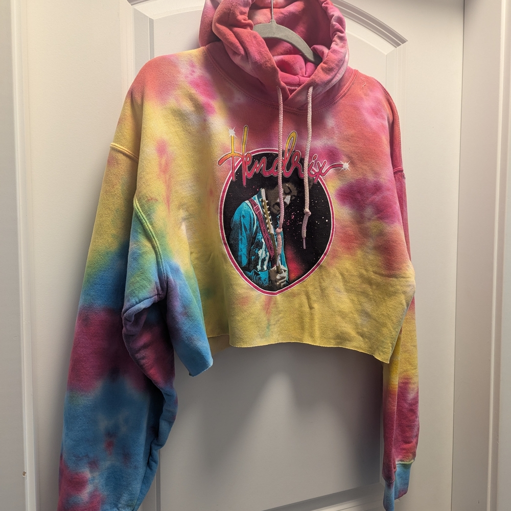 Colorful Tie-Dye Cropped Hoodie